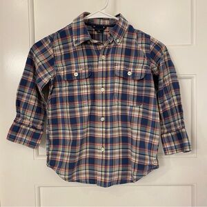 Gap Kids Boy Button Up Flannel Preppy Size xs 4-5 Easter